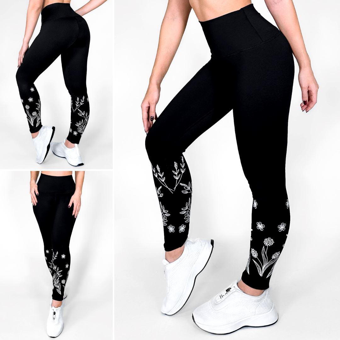 Noche Floral - NUEVO | Leggin Anti-Celulitis, Anti-Fluidos Con Cintura Alta & Horma Ideal Leggins RBJ Leggins 