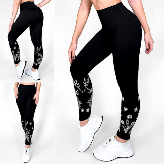 Noche Floral - NUEVO | Leggin Anti-Celulitis, Anti-Fluidos Con Cintura Alta & Horma Ideal Leggins RBJ Leggins 
