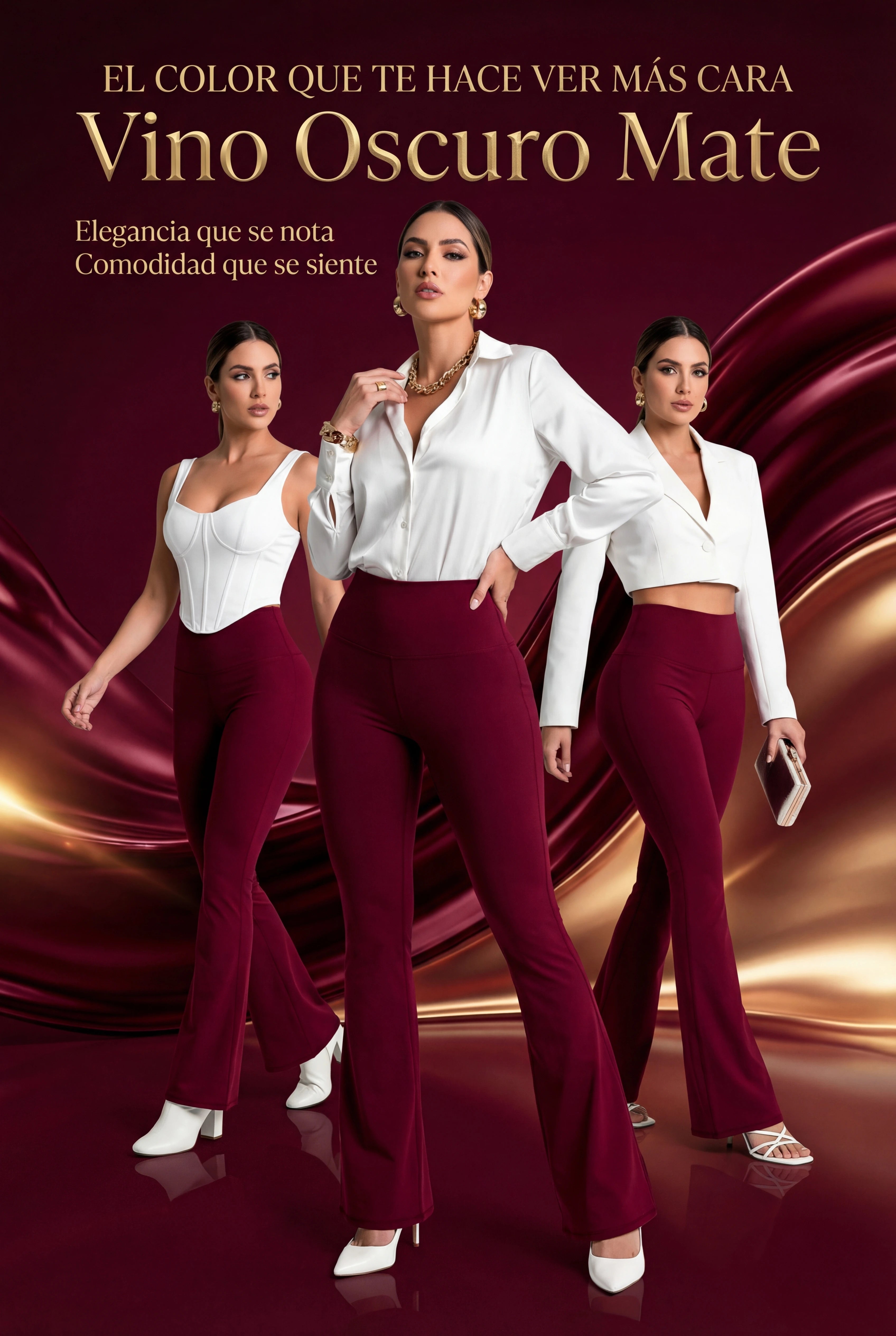 Bota Campana Vino Oscuro Mate | Leggin Anti-Celulitis, Anti-Fluidos Con Cintura Alta & Horma Ideal