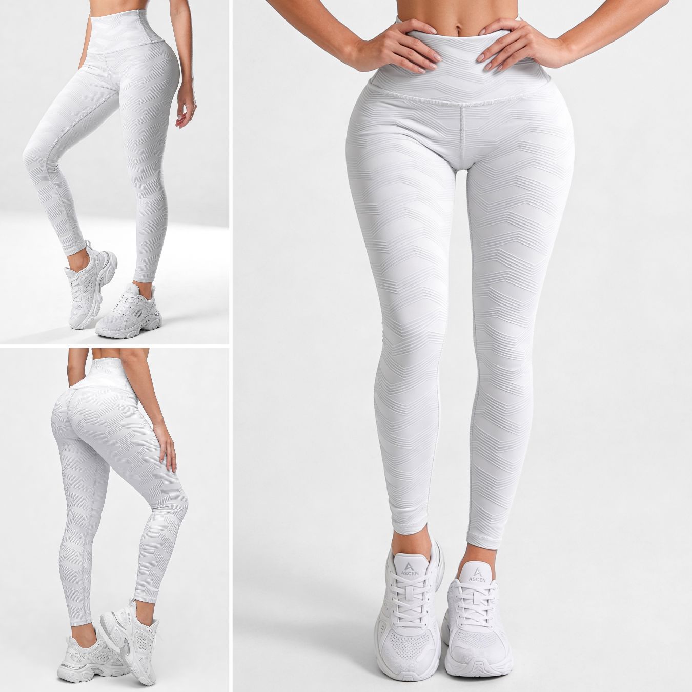 Perla Blanca - NUEVO | Leggin Texturizado Anti-Celulitis, Anti-Fluidos Con Cintura Alta & Horma Ideal Leggins RBJ Leggins 