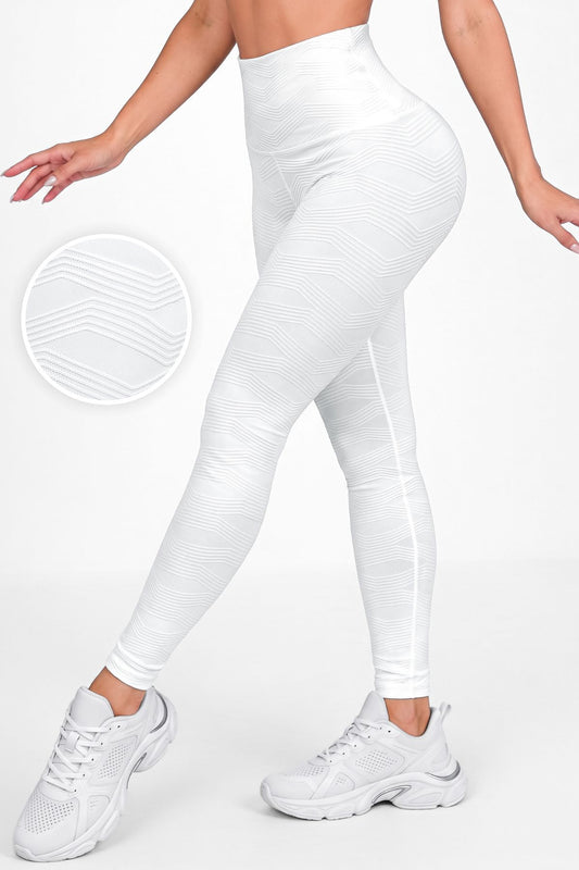 Perla Blanca - NUEVO | Leggin Texturizado Anti-Celulitis, Anti-Fluidos Con Cintura Alta & Horma Ideal Leggins RBJ Leggins 