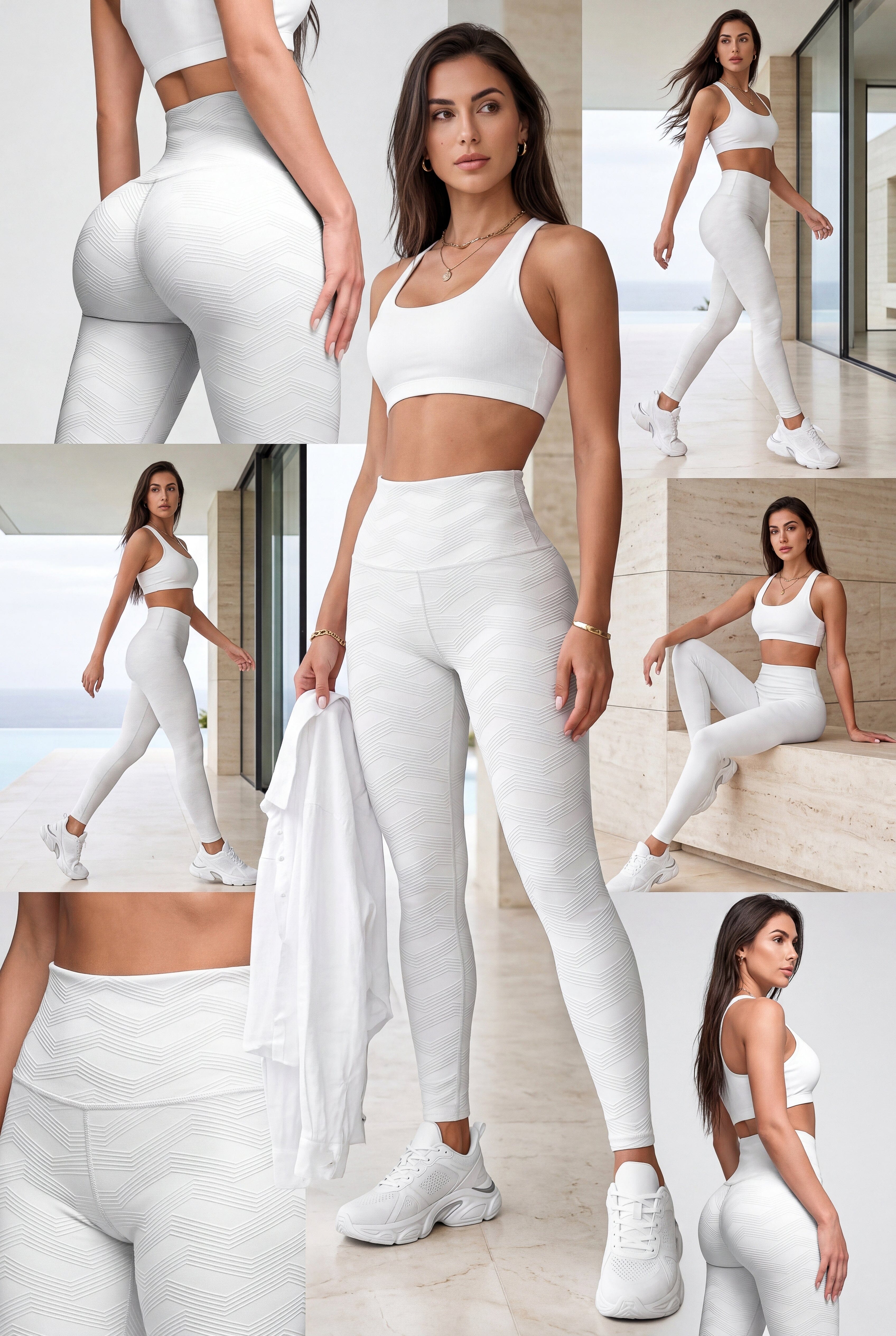 Perla Blanca - NUEVO | Leggin Texturizado Anti-Celulitis, Anti-Fluidos Con Cintura Alta & Horma Ideal Leggins RBJ Leggins 
