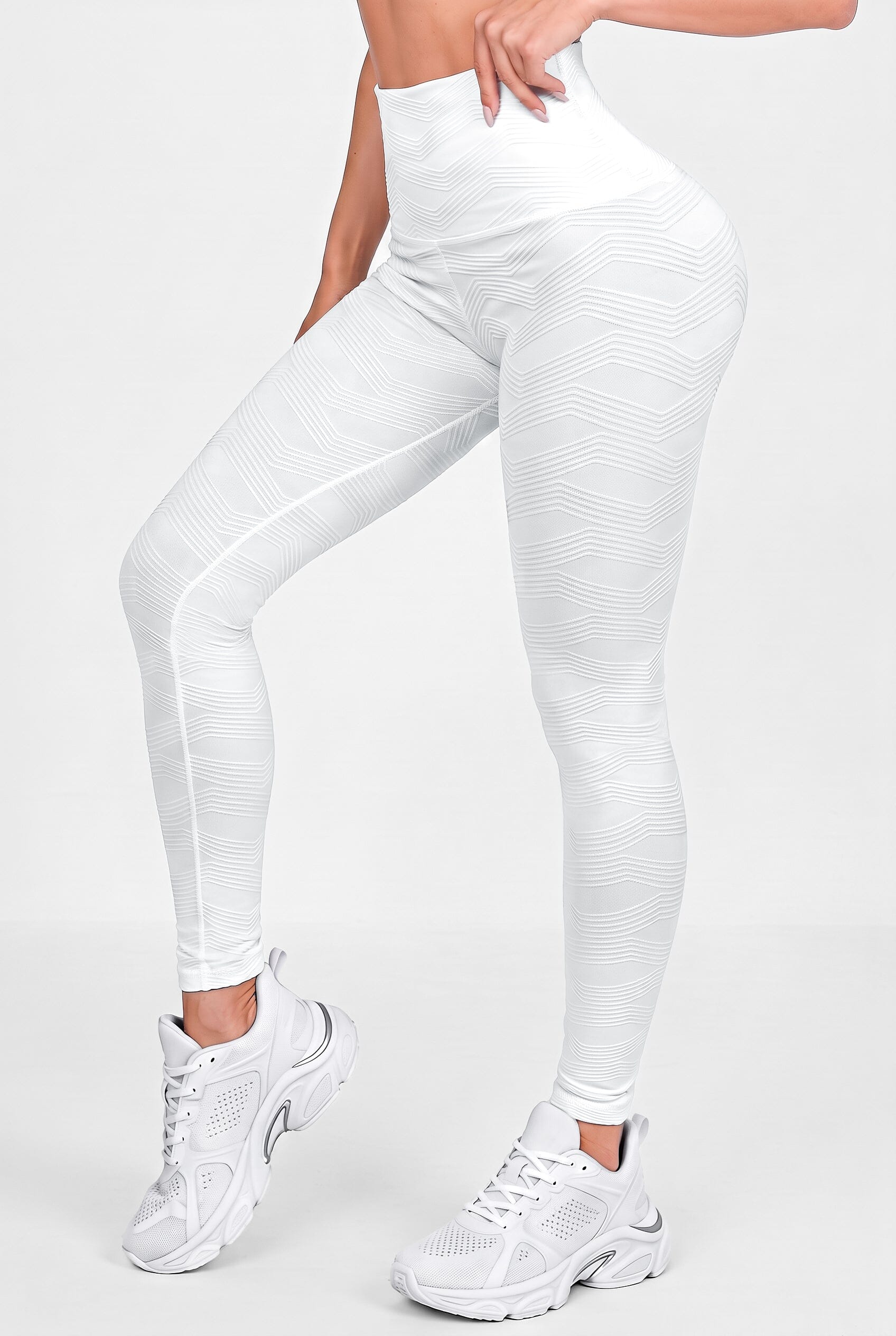 Perla Blanca - NUEVO | Leggin Texturizado Anti-Celulitis, Anti-Fluidos Con Cintura Alta & Horma Ideal Leggins RBJ Leggins 