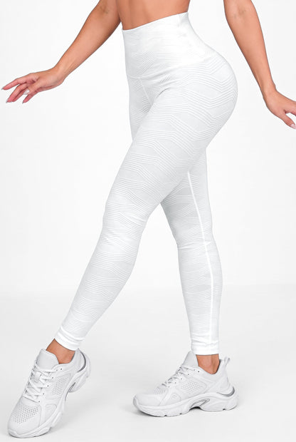 Perla Blanca - NUEVO | Leggin Texturizado Anti-Celulitis, Anti-Fluidos Con Cintura Alta & Horma Ideal Leggins RBJ Leggins 