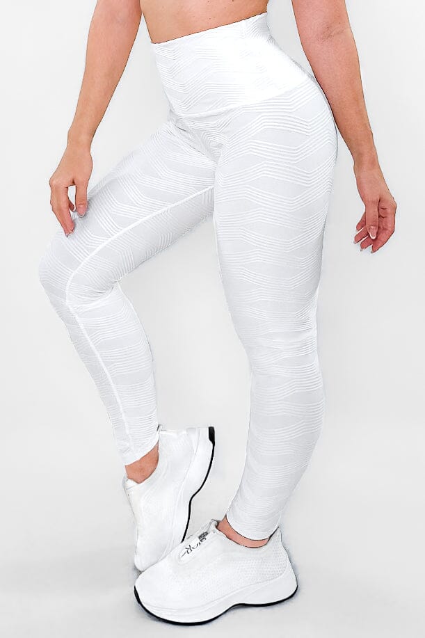 Perla Blanca - NUEVO | Leggin Texturizado Anti-Celulitis, Anti-Fluidos Con Cintura Alta & Horma Ideal Leggins RBJ Leggins 