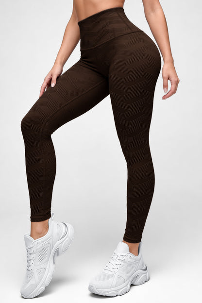 Perla Cafe - NUEVO | Leggin Texturizado Anti-Celulitis, Anti-Fluidos Con Cintura Alta & Horma Ideal Leggins RBJ Leggins 