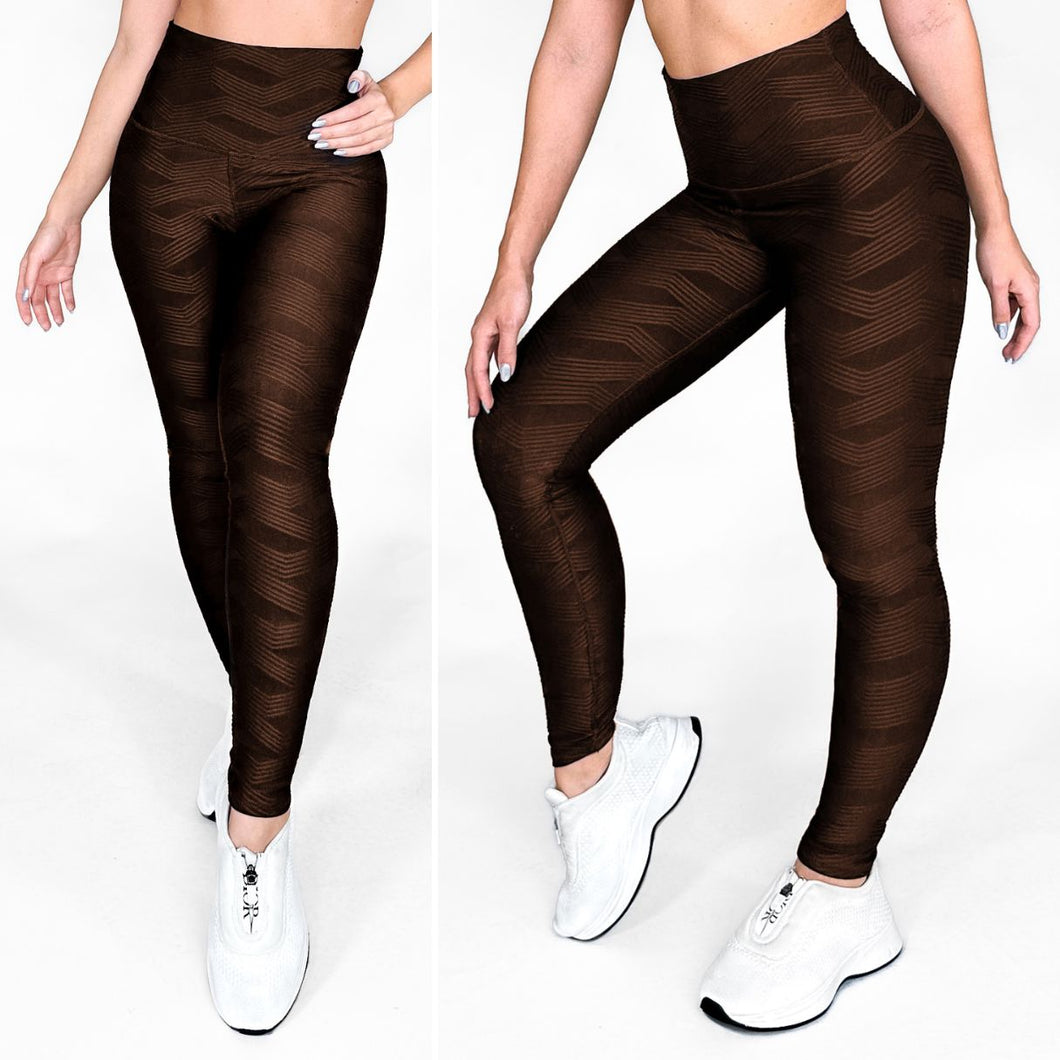 Perla Cafe - NUEVO | Leggin Texturizado Anti-Celulitis, Anti-Fluidos Con Cintura Alta & Horma Ideal Leggins RBJ Leggins 