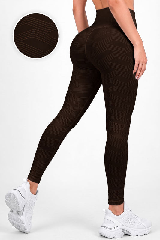 Perla Cafe - NUEVO | Leggin Texturizado Anti-Celulitis, Anti-Fluidos Con Cintura Alta & Horma Ideal Leggins RBJ Leggins 