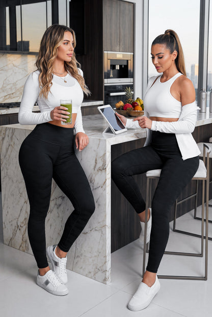 Perla Negra - NUEVO | Leggin Texturizado Anti-Celulitis, Anti-Fluidos Con Cintura Alta & Horma Ideal Leggins RBJ Leggins 