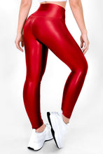 Cargar imagen en el visor de la galería, Rojo Fashion - NUEVO | Leggin Rojo Efecto Cuero, Anti-Celulitis, Anti-Fluidos Con Cintura Alta &amp; Horma Ideal Leggins RBJ Leggins 
