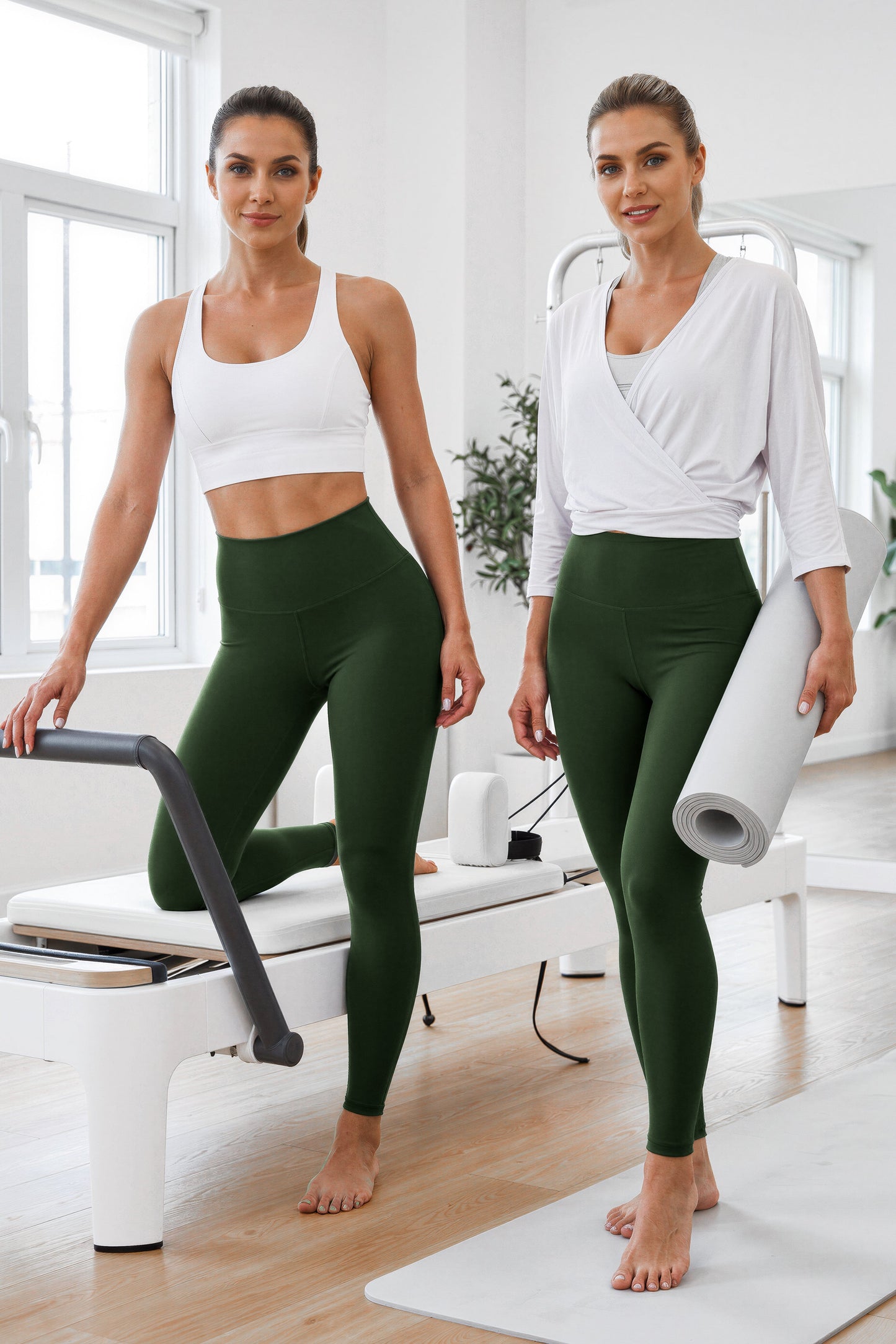 Verde Oscuro Mate | Leggin Anti-Celulitis, Anti-Fluidos Con Cintura Alta & Horma Ideal Leggins RBJ Leggins 