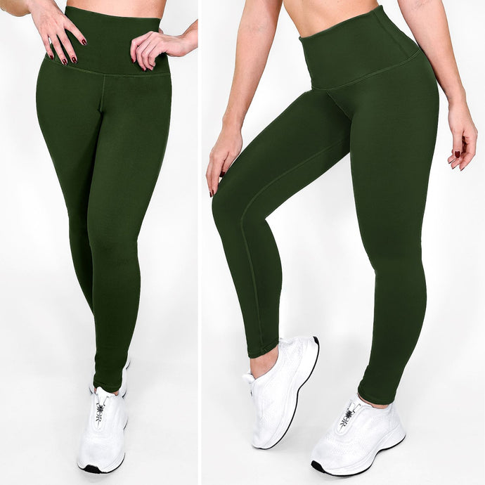 Verde Oscuro Mate - NUEVO | Leggin Anti-Celulitis, Anti-Fluidos Con Cintura Alta & Horma Ideal Leggins RBJ Leggins 