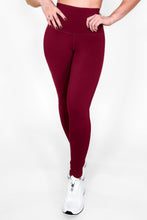Cargar imagen en el visor de la galería, Vino Oscuro Mate | Leggin Anti-Celulitis, Anti-Fluidos Con Cintura Alta &amp; Horma Ideal Leggins RBJ Leggins 
