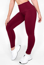 Cargar imagen en el visor de la galería, Vino Oscuro Mate | Leggin Anti-Celulitis, Anti-Fluidos Con Cintura Alta &amp; Horma Ideal Leggins RBJ Leggins 
