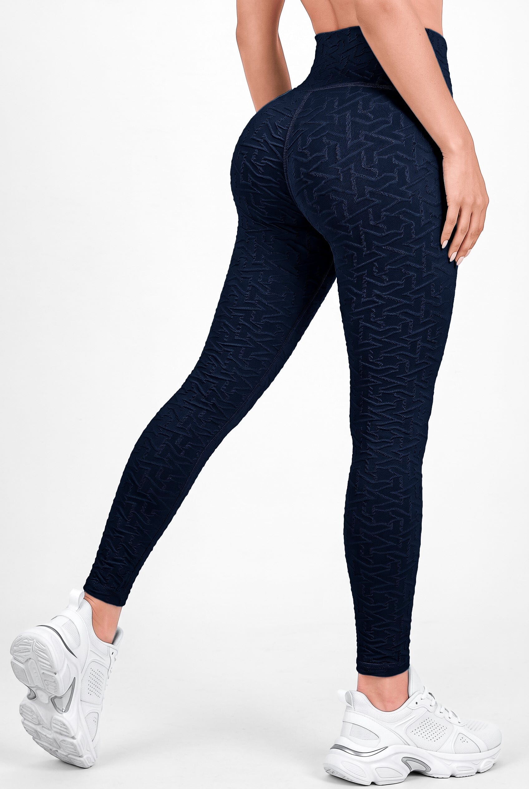 Zafiro Azul Navy | Leggin Texturizado Anti-Celulitis, Anti-Fluidos Con Cintura Alta & Horma Ideal Leggins RBJ Leggins 