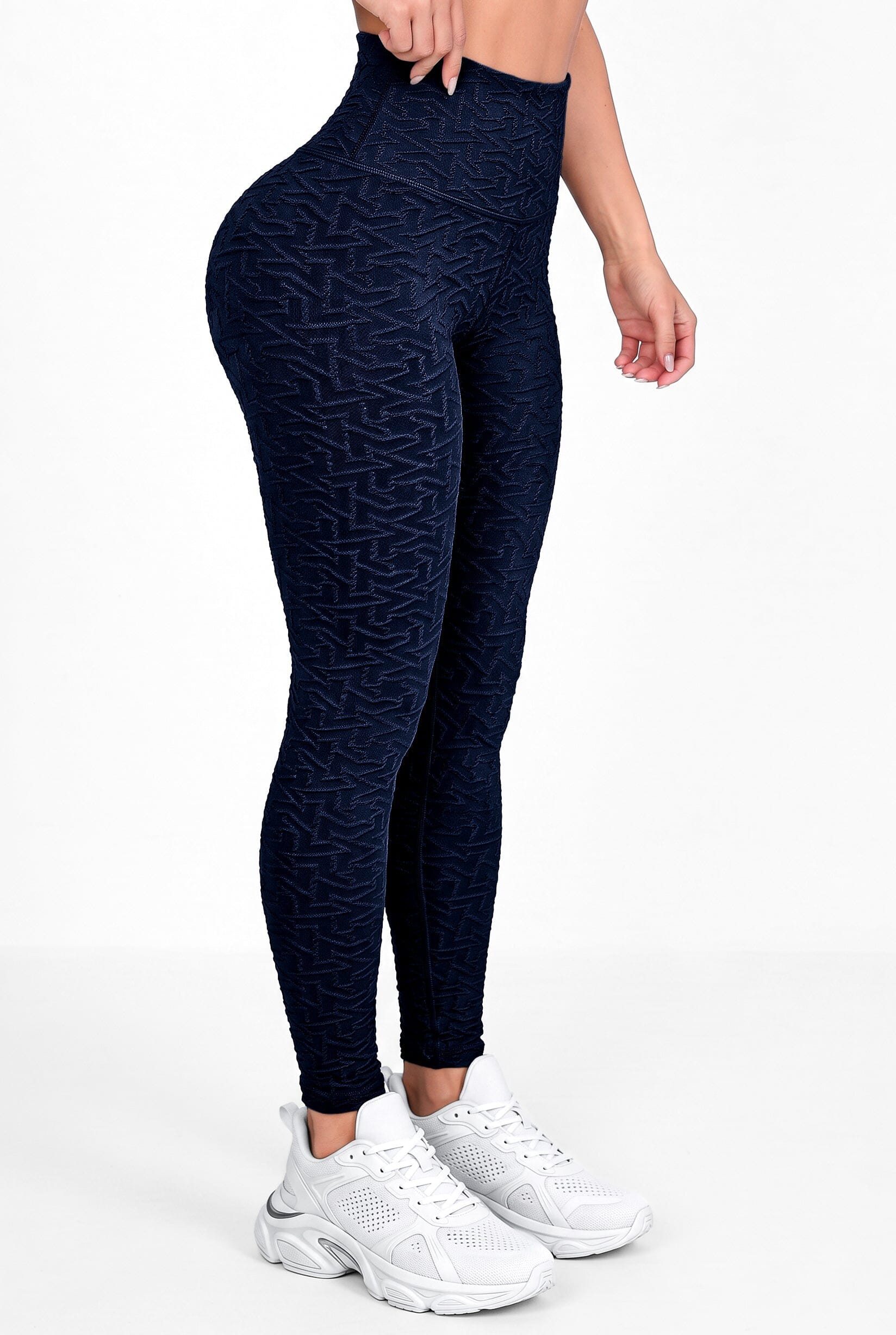 Zafiro Azul Navy | Leggin Texturizado Anti-Celulitis, Anti-Fluidos Con Cintura Alta & Horma Ideal Leggins RBJ Leggins 