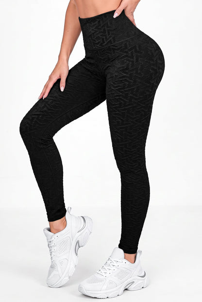 Zafiro Negro | Leggin Texturizado Anti-Celulitis, Anti-Fluidos Con Cintura Alta & Horma Ideal Leggins RBJ Leggins 