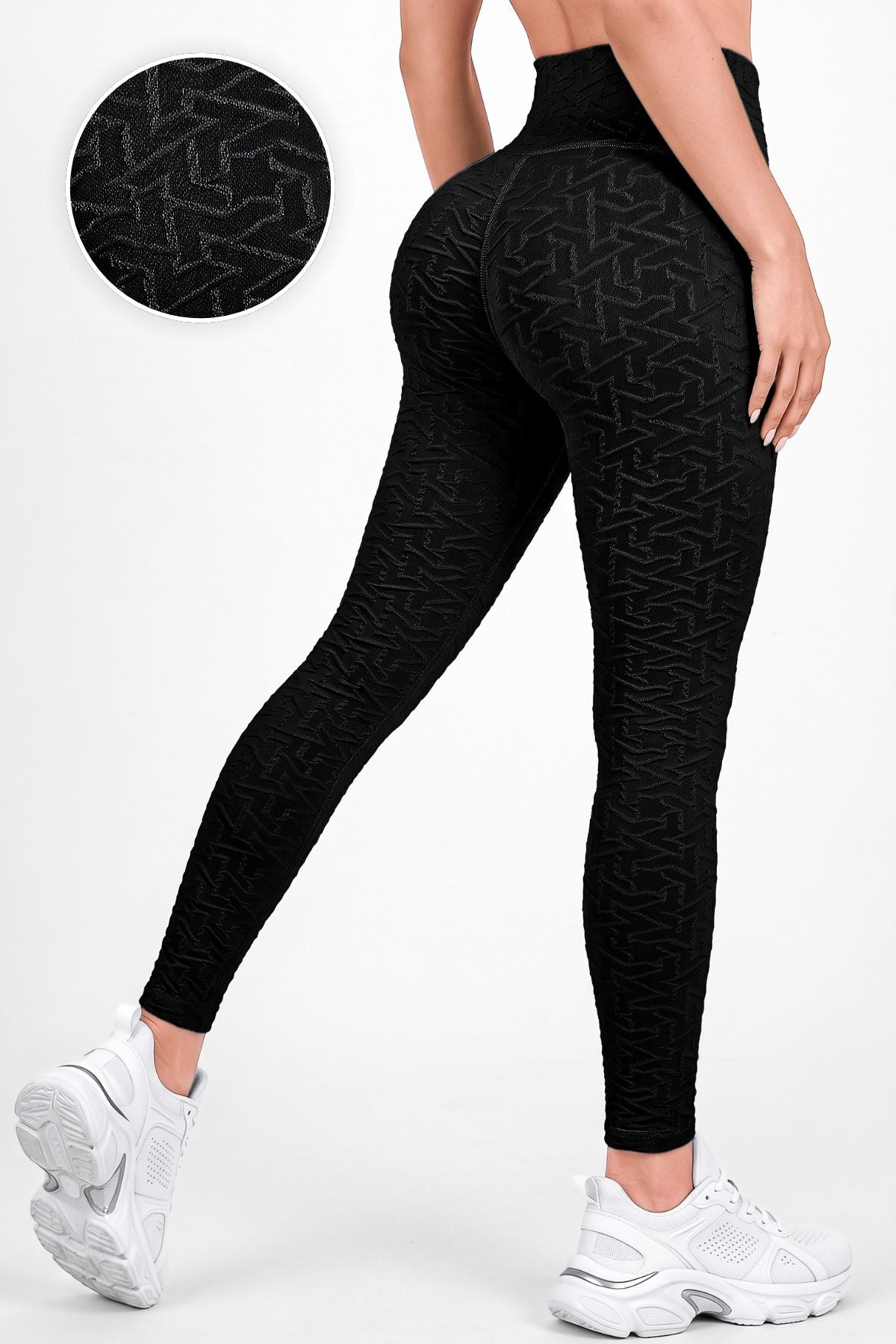 Zafiro Negro | Leggin Texturizado Anti-Celulitis, Anti-Fluidos Con Cintura Alta & Horma Ideal Leggins RBJ Leggins 