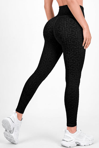 Zafiro Negro | Leggin Texturizado Anti-Celulitis, Anti-Fluidos Con Cintura Alta & Horma Ideal Leggins RBJ Leggins 