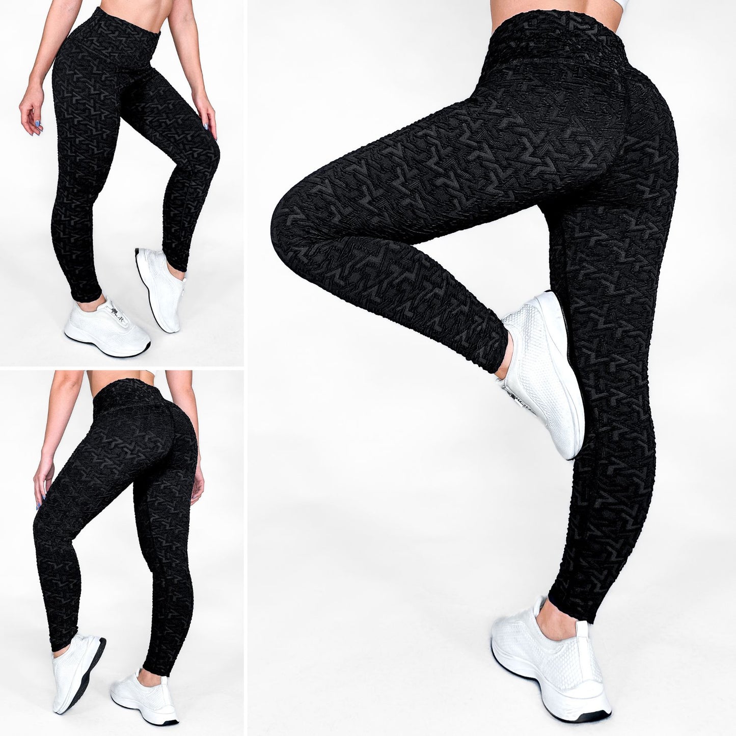 Zafiro Negro - NUEVO | Leggin Texturizado Anti-Celulitis, Anti-Fluidos Con Cintura Alta & Horma Ideal Leggins RBJ Leggins 