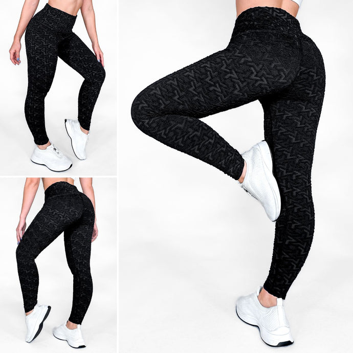 Zafiro Negro - NUEVO | Leggin Texturizado Anti-Celulitis, Anti-Fluidos Con Cintura Alta & Horma Ideal Leggins RBJ Leggins 