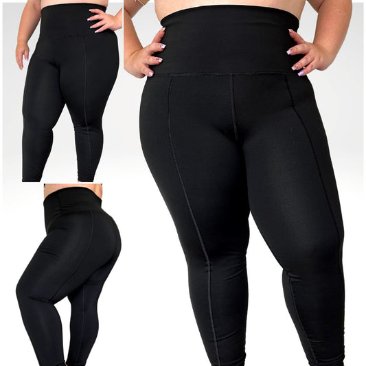 Negro Mate Plus - NUEVO | Leggin Anti-Celulitis, Anti-Fluidos Con Cintura Alta & Horma Ideal Leggins RBJ Leggins Negro Mate Plus 