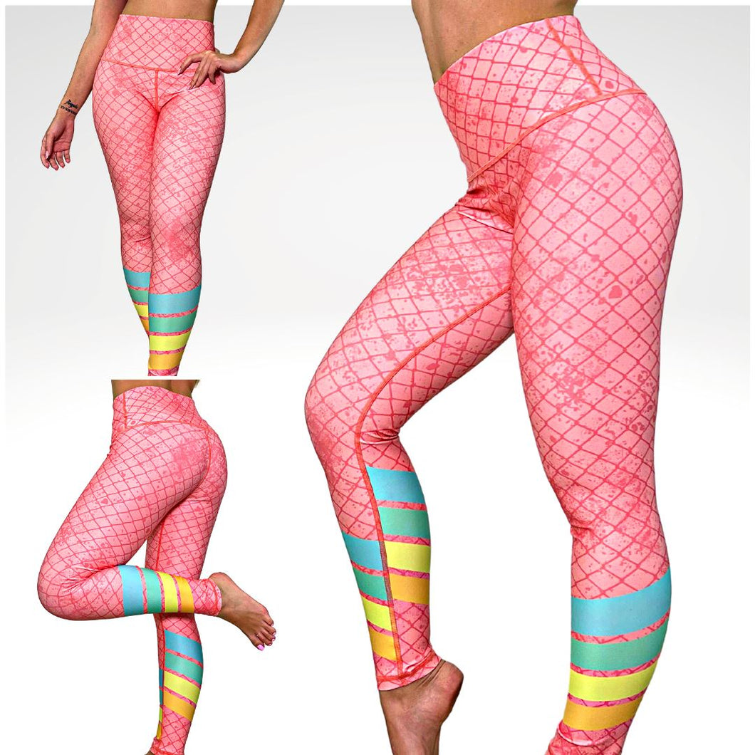 Rosa Rainbow | Leggin Anti-Celulitis, Anti-Fluidos Con Cintura Alta & Horma Ideal Leggins RBJ Leggins Rosa Rainbow S - M 